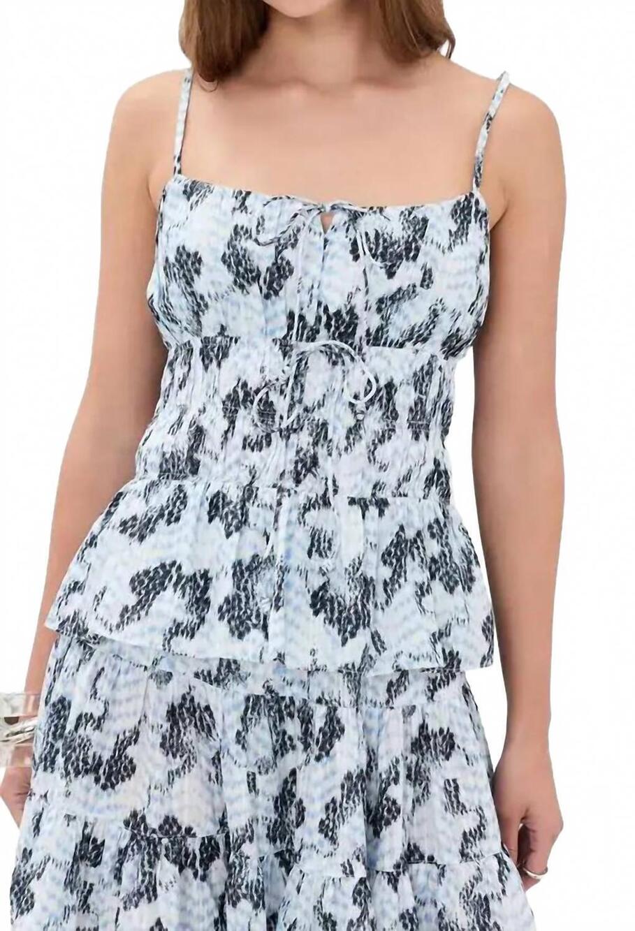 NEW ULLA JOHNSON anya cotton top in ciel